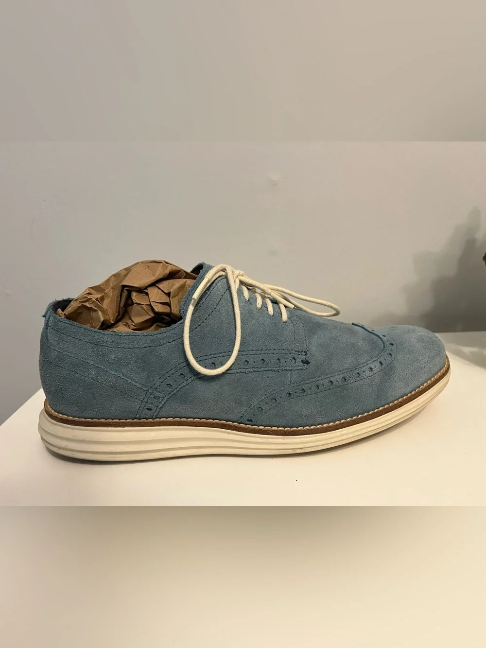 Cole Haan  Original Grand Wingtips - Light Blue Suede - Men’s 10 M
